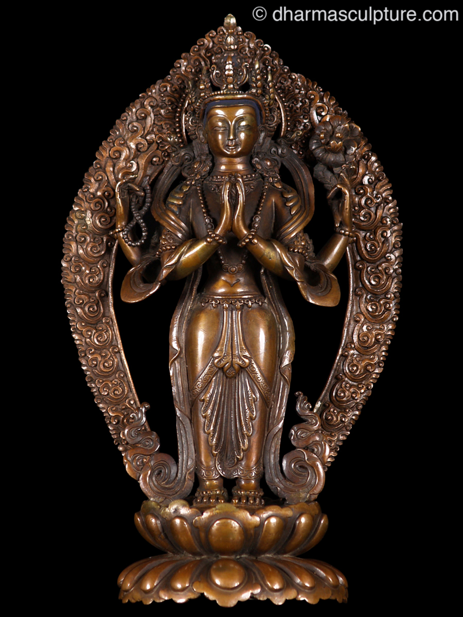 Chenrezig Avalokiteshvara Elfköpfig und Tausendärmig Buddha Tara 36 cm 3,6 KG 