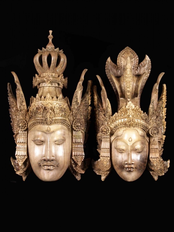 Masterpiece Rama Sita Wood Carvings (4b63)