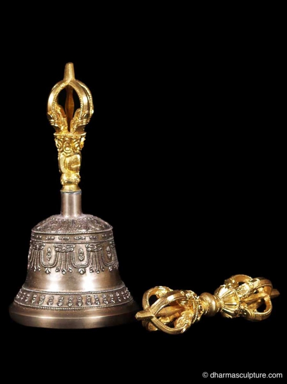 11,5cm Ø Ghanta Drilbu Glocke Nepal … Dorje Vajra … meditativer Klang … 21,5cm 