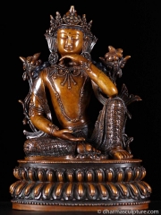 Seated Lokeshavara on Double Lotus Base 8”