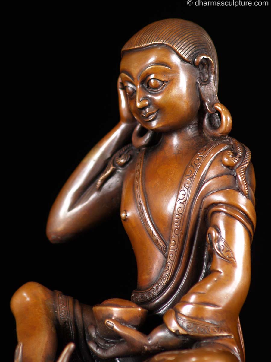 statue Tibetische Dschetsün Milarepa 10cm Beige Sankt Buddhistisches Tibet 