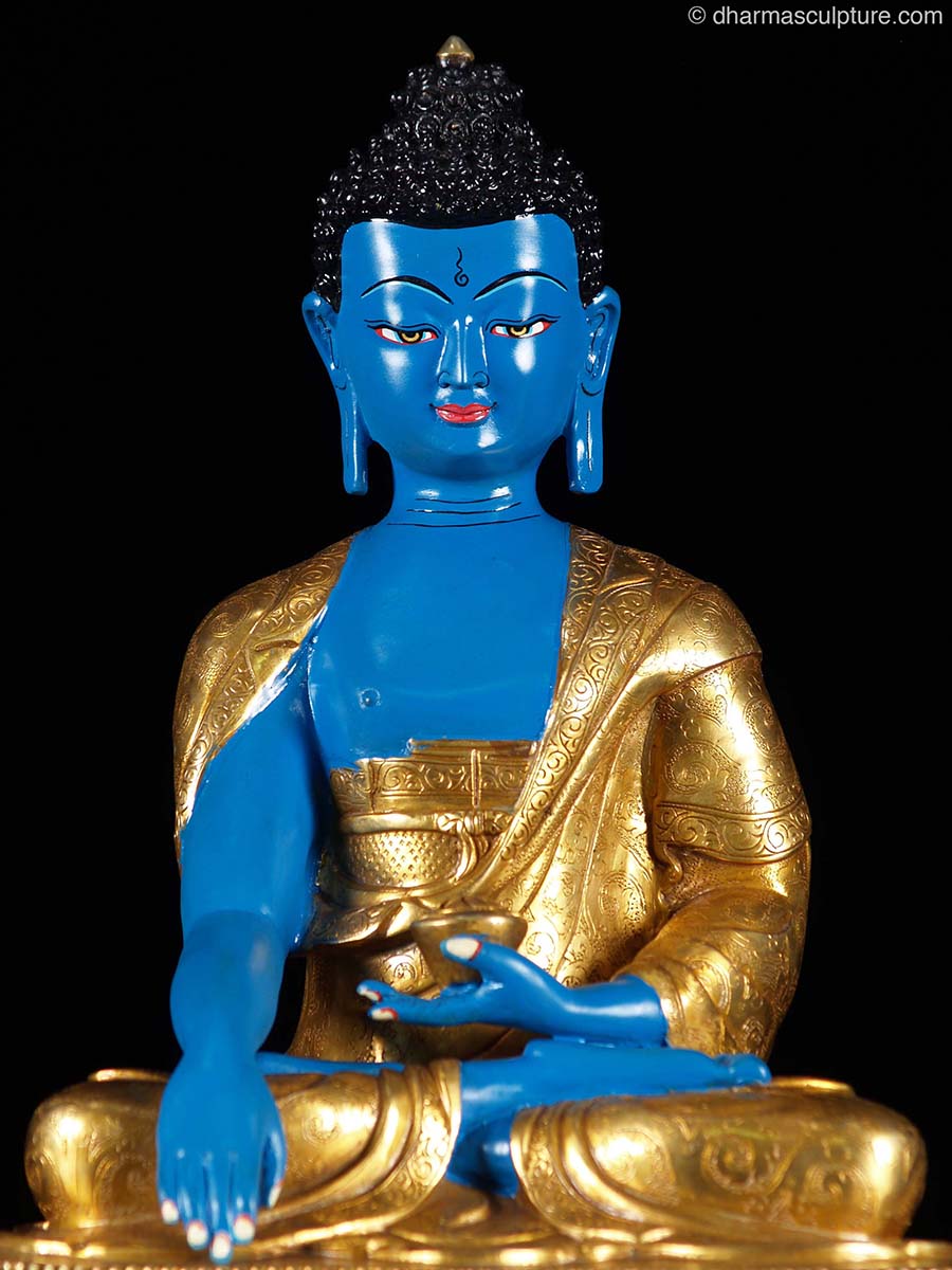 Hand Painted Copper Shakyamuni Buddha Statue (7n84)