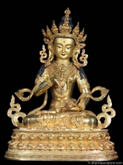 Gold Plated Vajrasattva Buddha Statue 13"