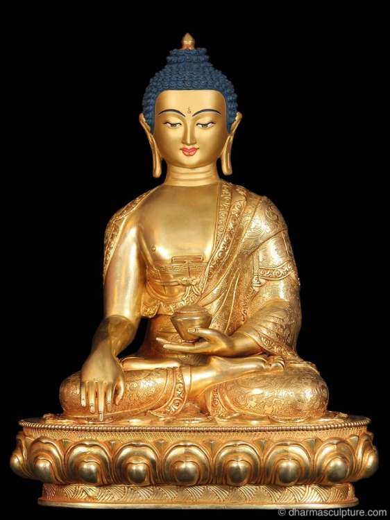 Gold Plated Shakyamuni Buddha Statue (9n20)