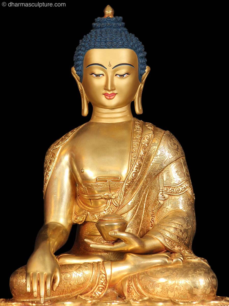 Gold Plated Shakyamuni Buddha Statue (9n20)