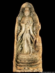 Hand Carved Kuan Yin Statue 39"