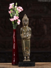 Cambodian Brass Buddha Statue 13 1/2"
